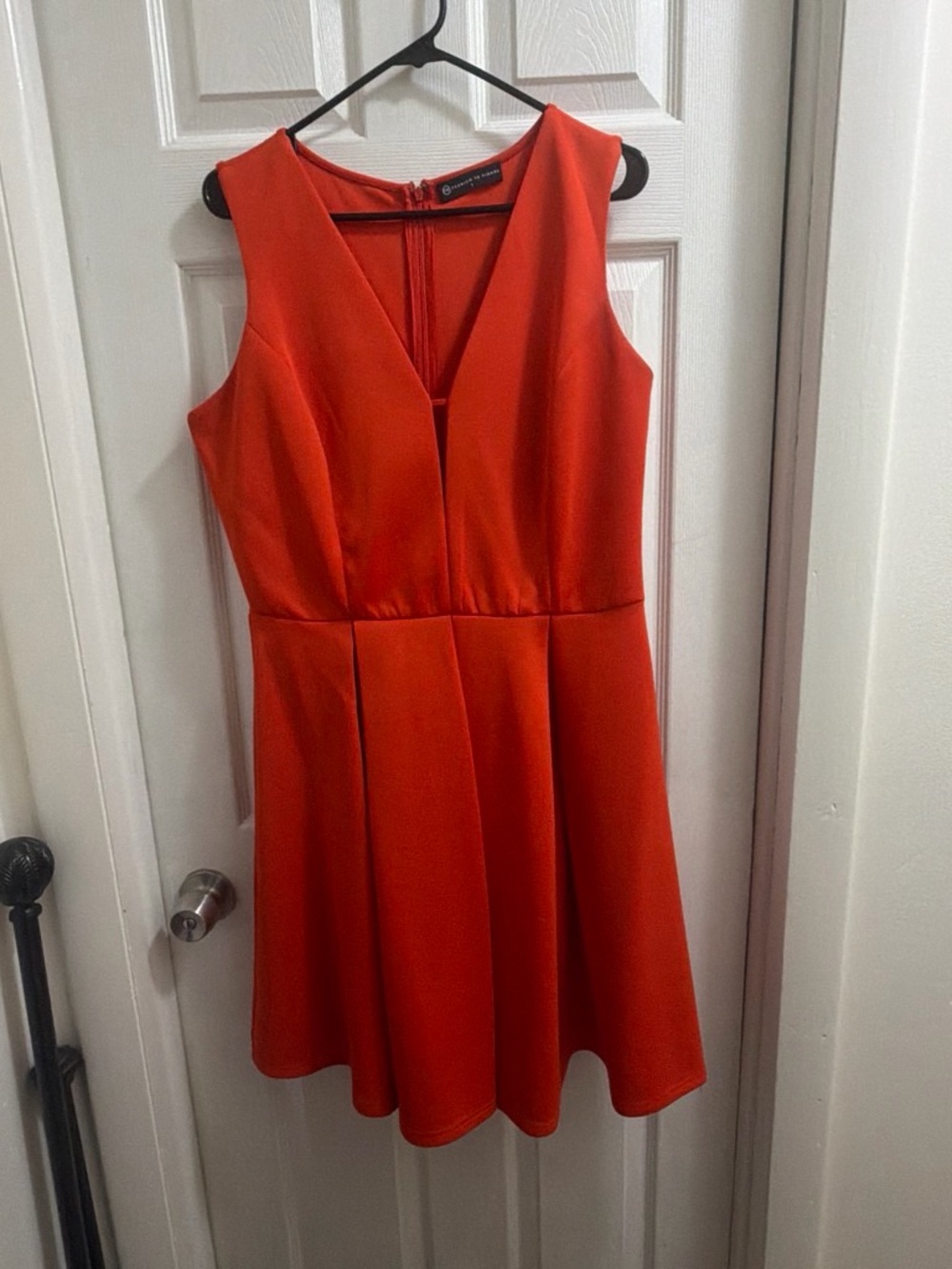 Fashion to Figure Vibrant Orange V-Neck Fit & Flare Mini Dress